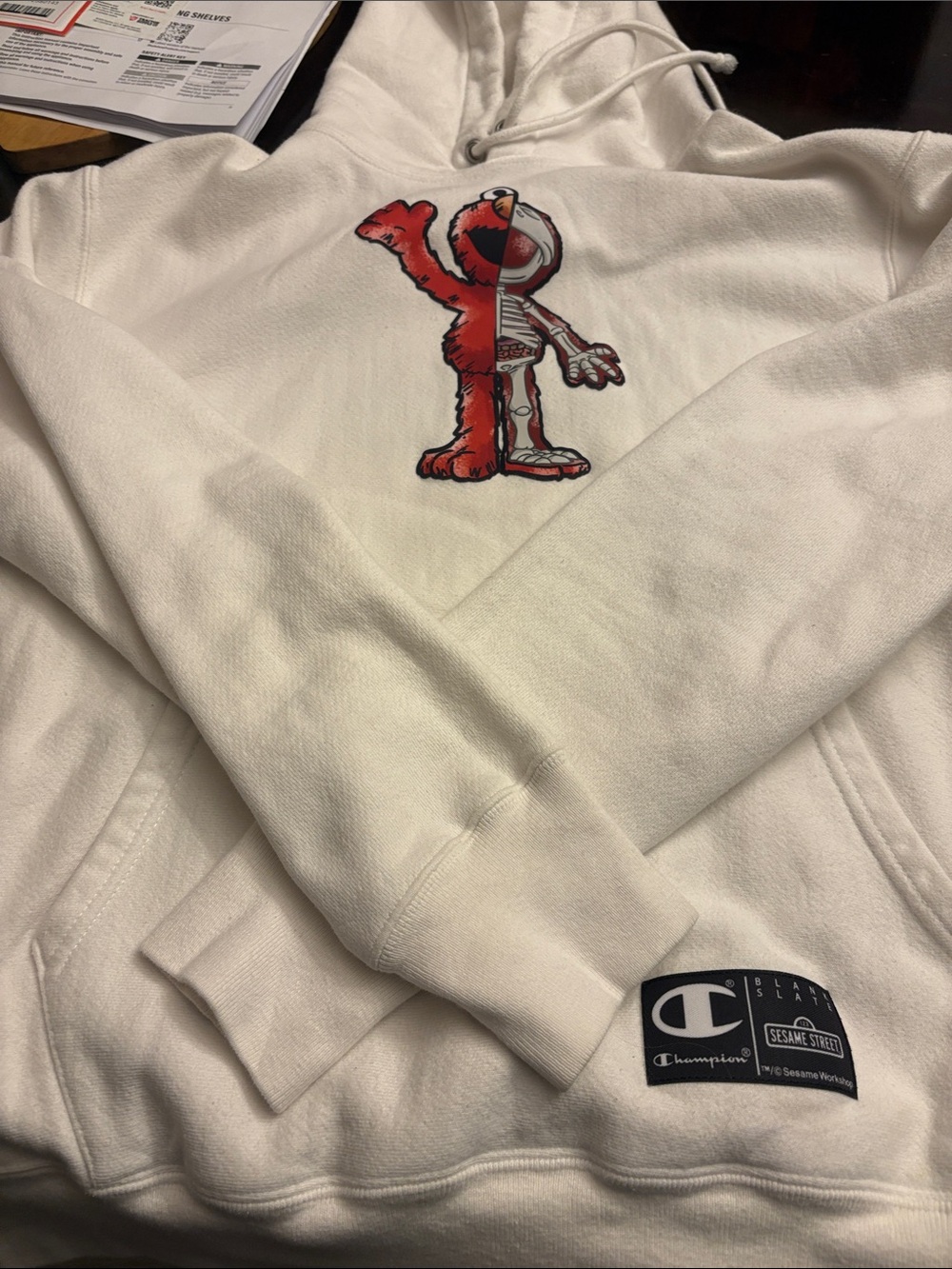 Sesame Street White Hoodie with Red Elmo Graphic